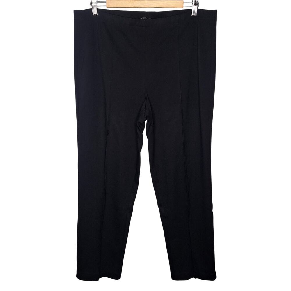 St. John Ponte Knit Dress Pants 14 Pull On Straight Leg Stretch Career Basics